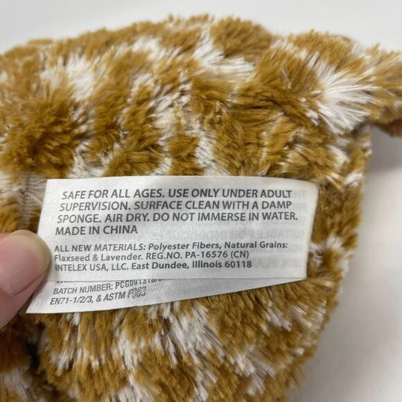 Warmies Intelex Brown White Spotted Giraffe Microwaveable Hot Cold 12" Plush - Picture 9 of 9